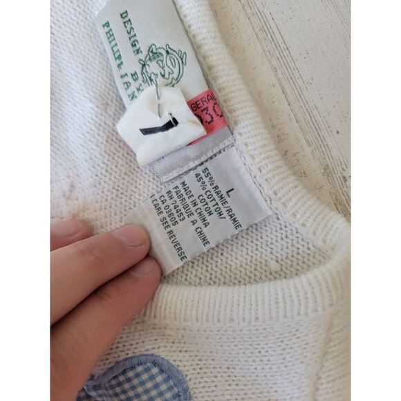 Vintage design options Philip Jane Gordon white Beach Crab cardigan starfish emb - Picture 10 of 16